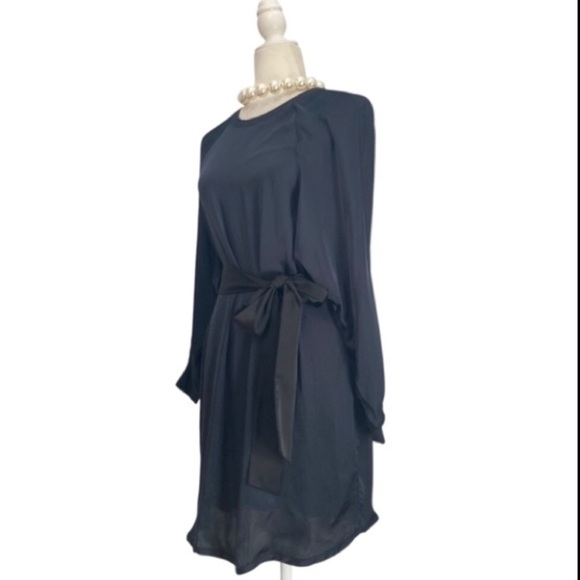 Enza Costa Dress with Tie Belt Long Sleeves - Picture 3 of 10